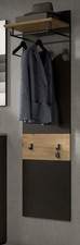 Garderobe Garderobenpaneel Wandgarderobe Grau Eiche Flurgarderobe 45x165 Cooper