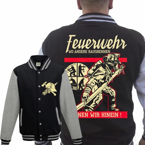 Feuerwehr collegejacke grau - feuerwehr,