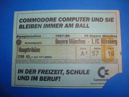 Ticket fc bayern - 87/88,
