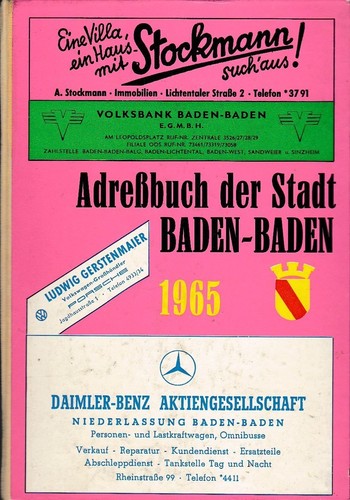 Adressbuch stadt baden - adressbuch,