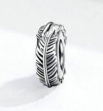 Charm Stopper Ring Feder - 925 Silber  - Passt auch für Pandora Armband