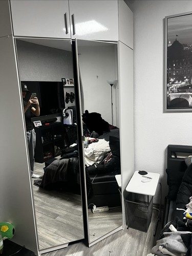 Weißer eckschrank mit spiegel - weißer,