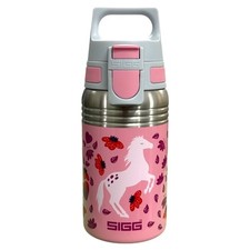 SIGG Edelstahl Kinder Trinkflasche 0,5L Pferde Auslaufsicher Wasserflasche ROSA