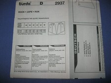 burda Super easy Mehrgrößen Schnittmuster, Gr. 36-46, Rock Nr. 2937 Neu!