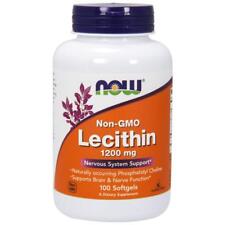 NOW FOODS, LECITHIN 1200mg NON-GMO 100 Weichkapseln SUPER PREIS