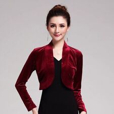 Damen Samt Bolero Strickjacke Wrap Capelet Offen Schulterjäckchen Party Ehe Tuch