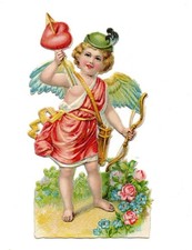 Alte Glanzbilder Oblaten Scaps Engel Amor... 9,8cm  Rar!!