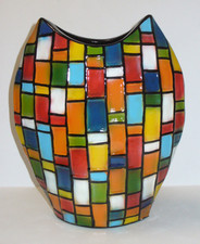 Große Keramikvase mit bunten