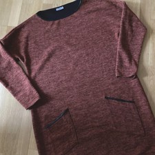 Stiefelkleid Kleid warm ￼Gr. 40 Boutiqueware Seidel Terrakotta Lederdetails ￼￼