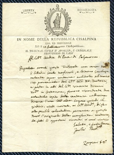 Brief von salò cisalpine - brief,