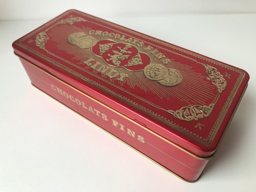 Lindt blechdose rot - blechdose, rot-gold