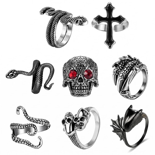 Herren ring set totenkopf - herren,