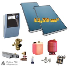 TWL Solaranlage Komplettpaket Warmwasser Heizung Flachkollektoren 11,70 m²