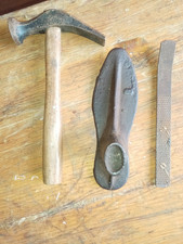 Schusterwerkzeug Antik Hammer Leisten Raspel Speicherfund Reparatur Konvolut