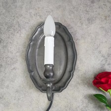 Wandlampe Zinn Wandblaker elektrisch Vintage 70er Barockstil Kerzenform