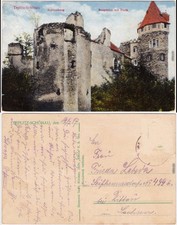 Teplitz - Schönau Teplice Schloßberg, Burgruine mit Turm colorierte Ak 1912