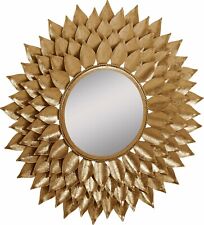 LEONIQUE Dekospiegel Sarai Wandspiegel, mit Blattgold-Finish, Luxus, Ø 73,5 cm,