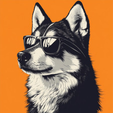 Wandtattoo Aufkleber Husky mit