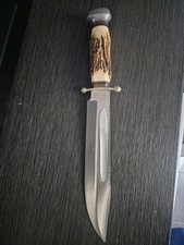 Anton Wingen Jr. Othello Solingen Jagdmesser Hirschhorngriff Sägezahnung Selten