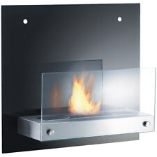 Carlo Milano Bio-Ethanol Deko-Wandkamin mit Rückwand aus Spiegelglas