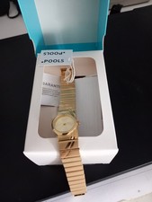 Damenuhr goldfarben "POOLS " Metallarmband,mattiert, TOP!