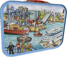 Schmidt Puzzle 4er Set Verkehrsmittel Auto Zug Schiff Flugzeug Metallkoffer