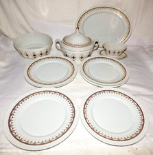 Fürstenberg Schloss Corvey Speise Service 10 tlg. 03033 Rose Braun Gold 725/44