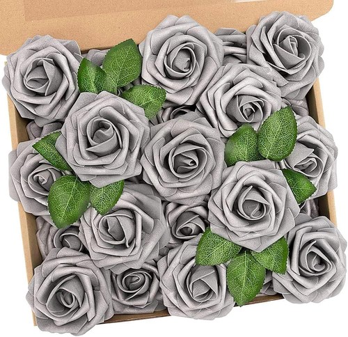Silber hochwertig kunstblumen - silber,