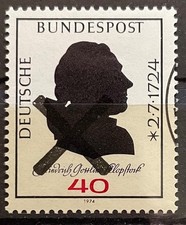 Bund 809 Klopstock mit Andreaskreuz-Entwertung aus KBWZ Bögen