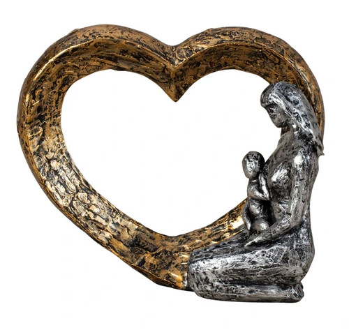 Herz skulptur mit mutter - herz-skulptur, &