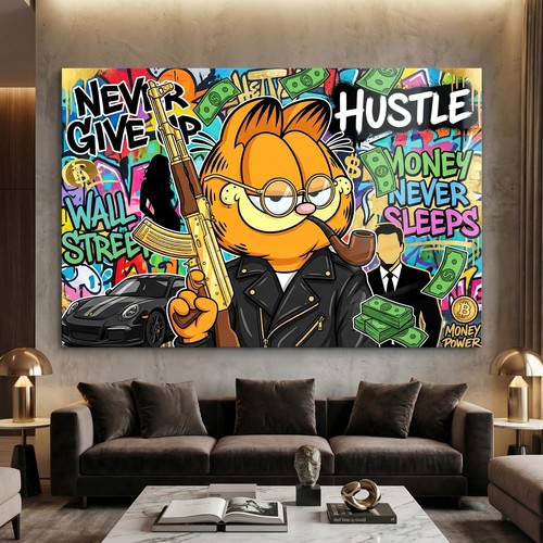 Garfield waffe wandbild - garfield,,