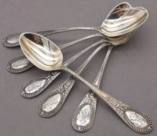 Sechs antike Moccalöffel