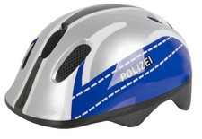 M-Wave Kinder Fahrradhelm POLIZEI, Farbe: Silber/Blau, 52-57 cm (731042)