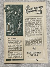 PWG Anleitung Rezepte Reklame - Pektinwerk Gotha Proferm Weinhefe - DDR 1954