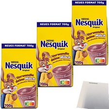 Nestle Nesquik Kakaopulver Originalbeutel 3er Pack 3x700g Packung usy Block