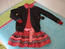 CAKEWALK KLEID Folklore TUNIKA GR. 122 128 rot grau STRICKJACKE SHRINKING VIOLET