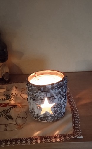 Kerzenhalter baumstamm mit - kerzenhalter,