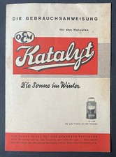 originale Gebrauchsanweisung ~ Katalyt Fahrzeugheizung / Heizofen ~ 1930er Jahre
