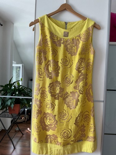 Gelbes leinen sommerkleid - gelbes, leinen-sommerkleid