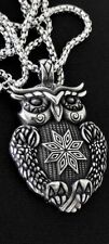Eule Anhänger Edelstahl Halskette Stern Tier Jäger Symbol Weisheit Biker K194A