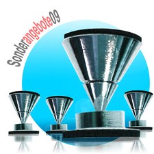 4x DYNAVOX Lautsprecher Boxen Spike Spikes Füße Absorber Chrome Silber Boxenfüße