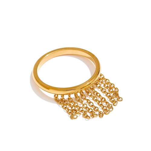 Goldener edelstahl ketten ring - edelstahl,