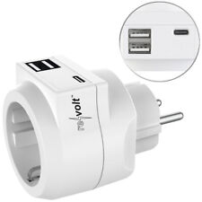 revolt 3in1-Steckdose mit USB Typ C & 2x USB Typ A, 230 Volt, 3,6 A, 18 Watt