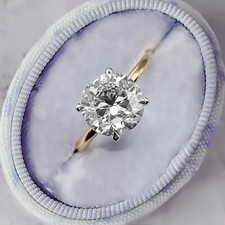 IGI Lab Created 2,20 kt Rundschliff Diamant Verlobungsring 18 K Gelbgold