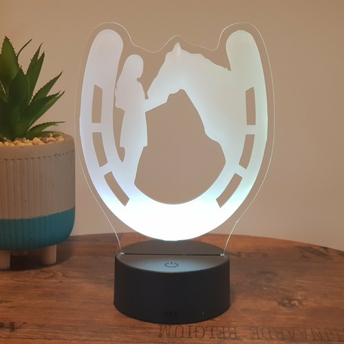 Led lampe hufeisen mit pferd - lampe,