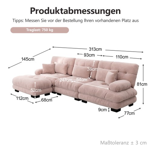 Modulares ecksofa weich und - weich,