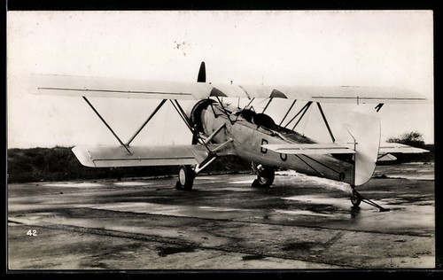 Doppeldecker flugzeug mit - ak,