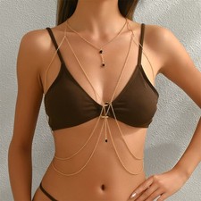 Metall Brustkette Frauen Gold