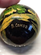 Weihnachtskugel aus Holz, handbemalt, aus dem damaligen Russland.