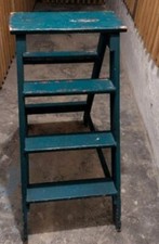 Deko Garten Sonstiges: Alte Buchladen Leiter nicht zusammen klappbar grün robust